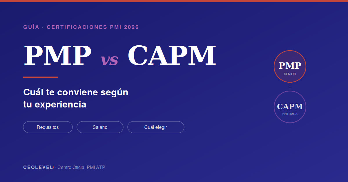 PMP vs CAPM: cuál te conviene según tu experiencia. Comparativa de certificaciones PMI 2026